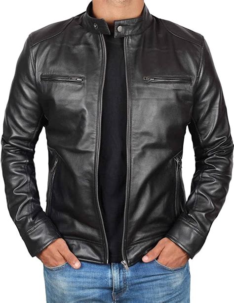 black leather jacket amazon